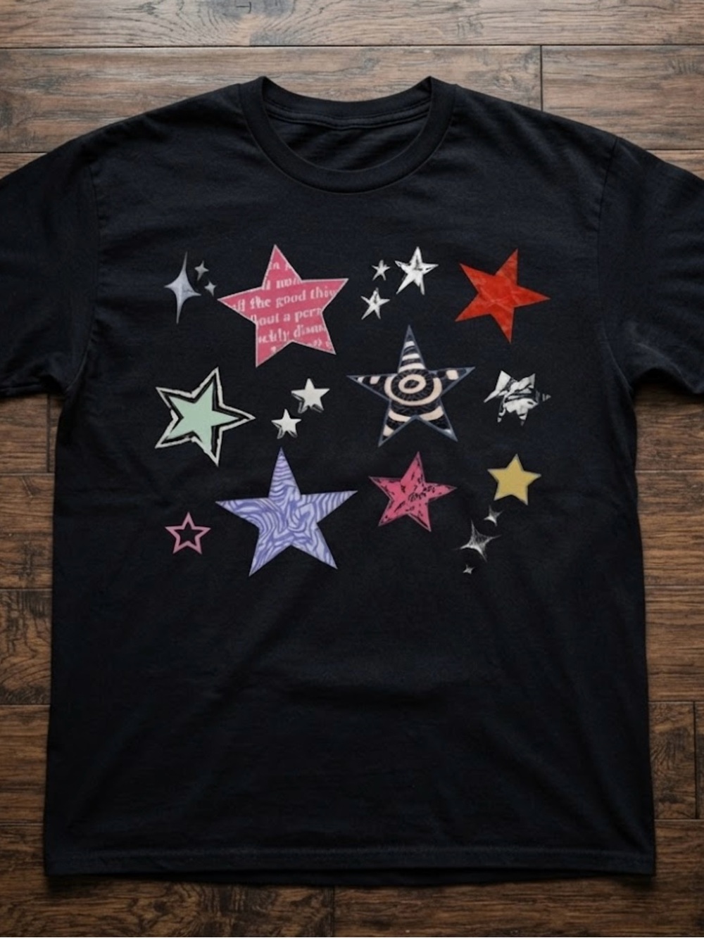 Gildan T-shirt Star Graphic Tee Casual Stars Prints Top